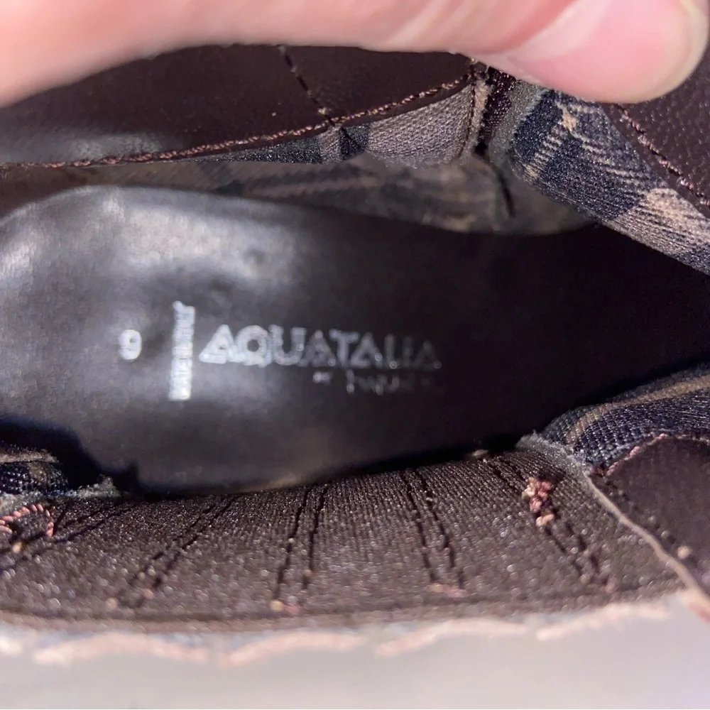 Aquatalia By Marvin K Ankle Boot Womens 9 Zip Leather Suede Heels Fall Winter